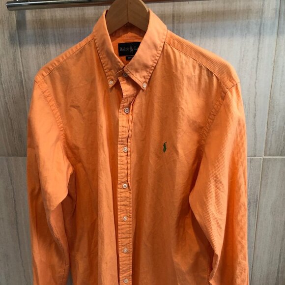 Ralph Lauren Custom Men's Polo Fit button up shirt, Size Large, Color Orange - Picture 3 of 11